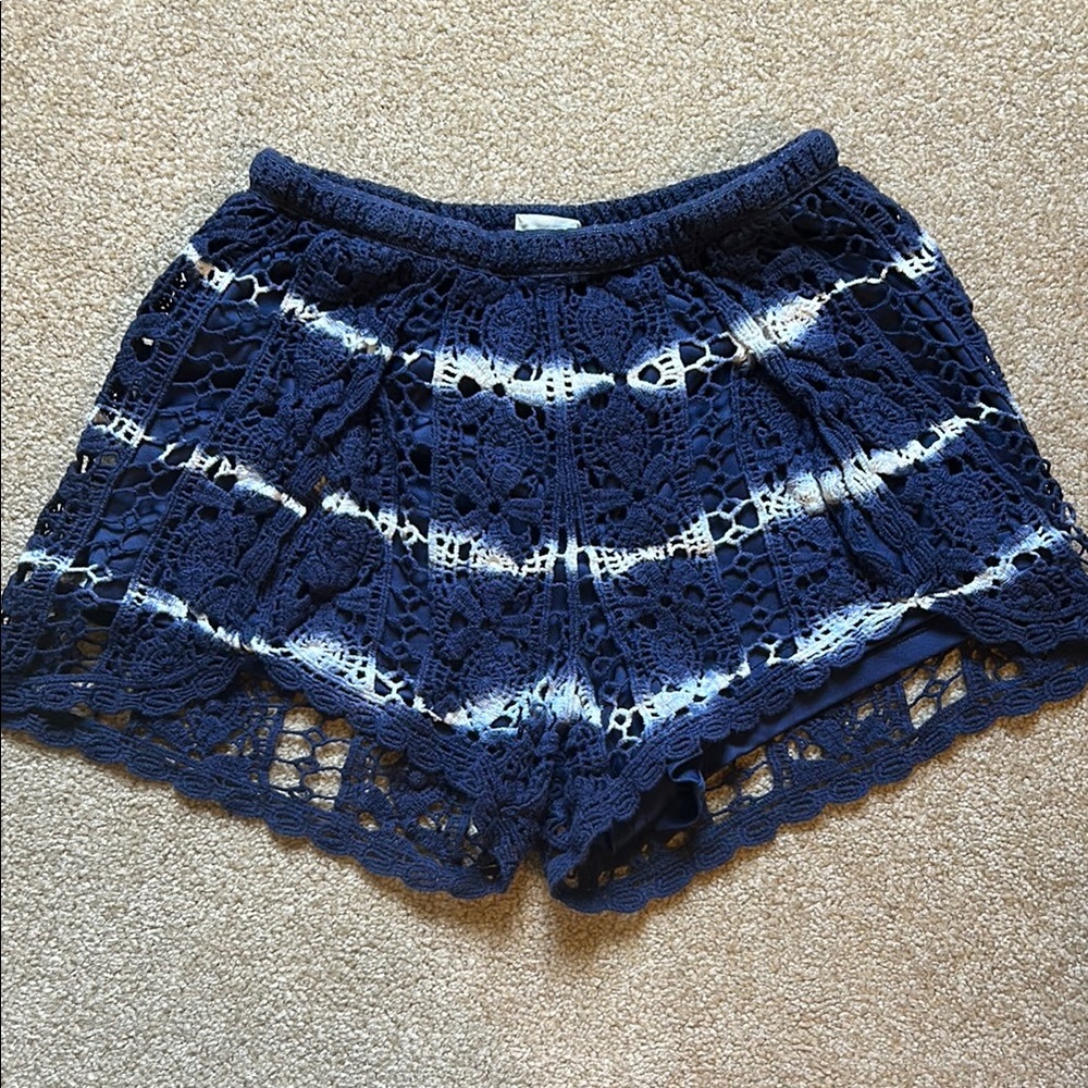 Hyku Navy Blue Lace Summer Shorts